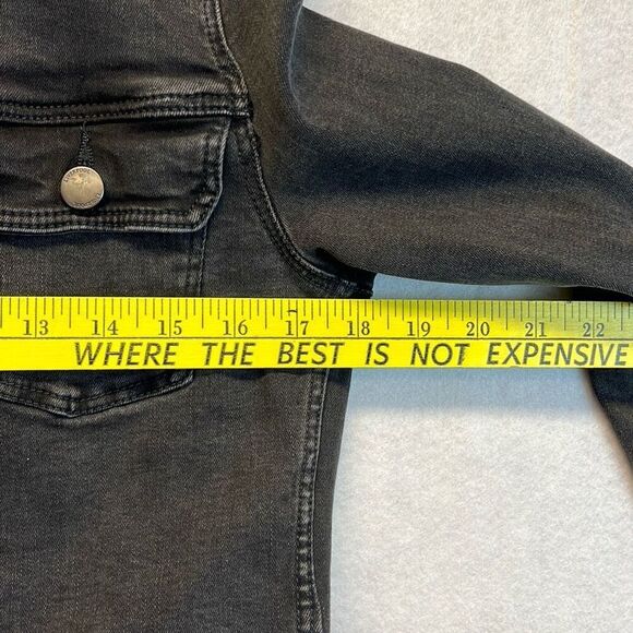 LIVERPOOL Jean Jacket Womens Small Black Carbon Wash Denim Button Front Classic - Picture 8 of 13